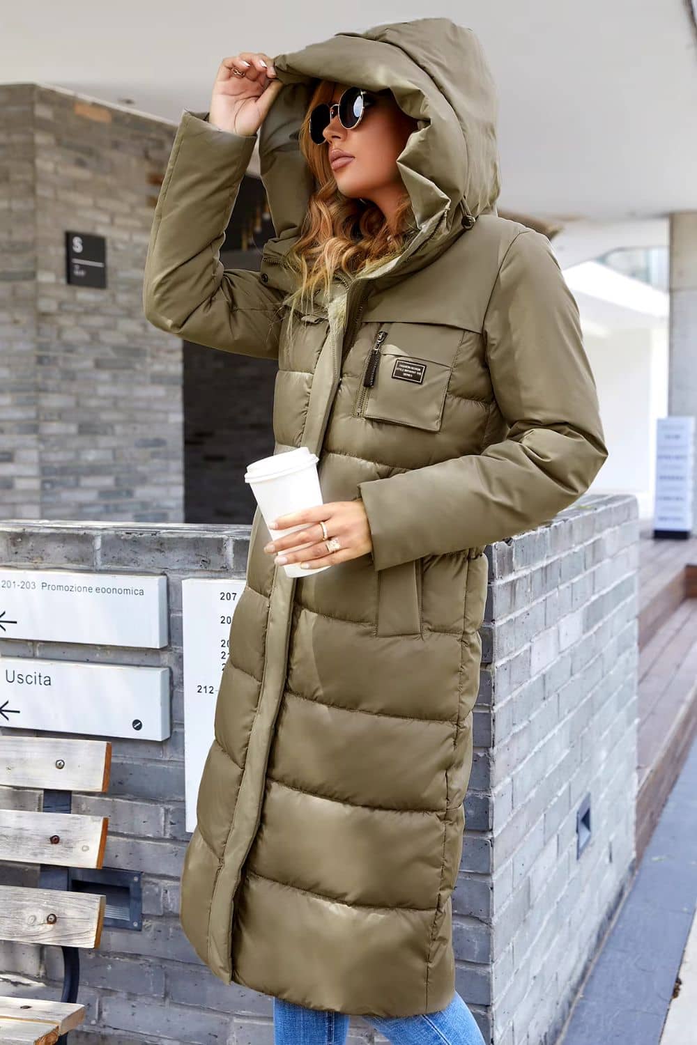 جاكيت مبطن مبطن بحزام أوديلا