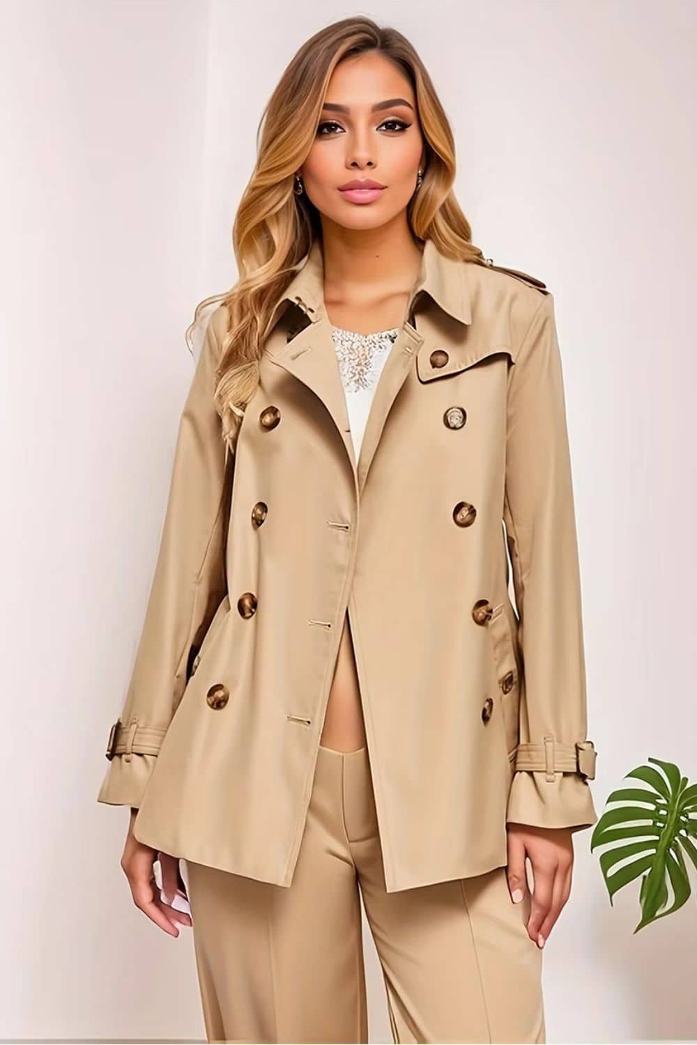 Abrigo Trench Medio para Mujer