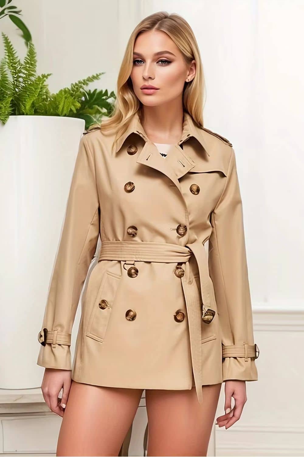 Abrigo Trench Medio para Mujer
