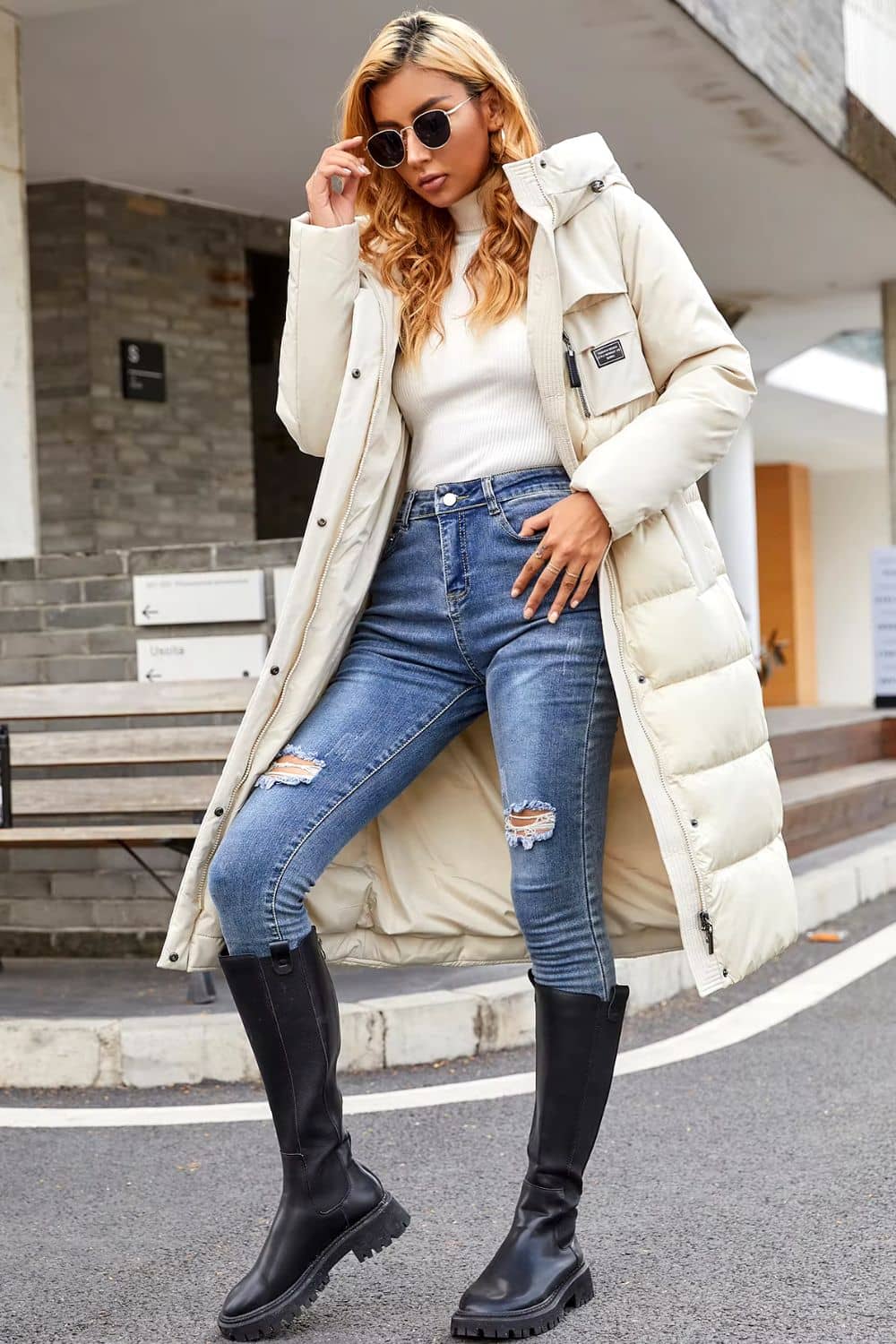 جاكيت مبطن مبطن بحزام أوديلا