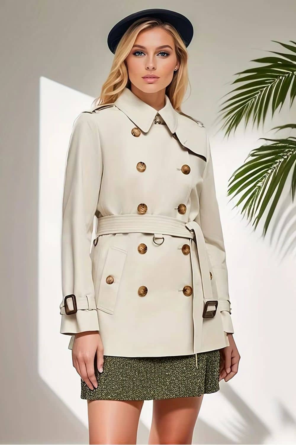 Abrigo Trench Medio para Mujer