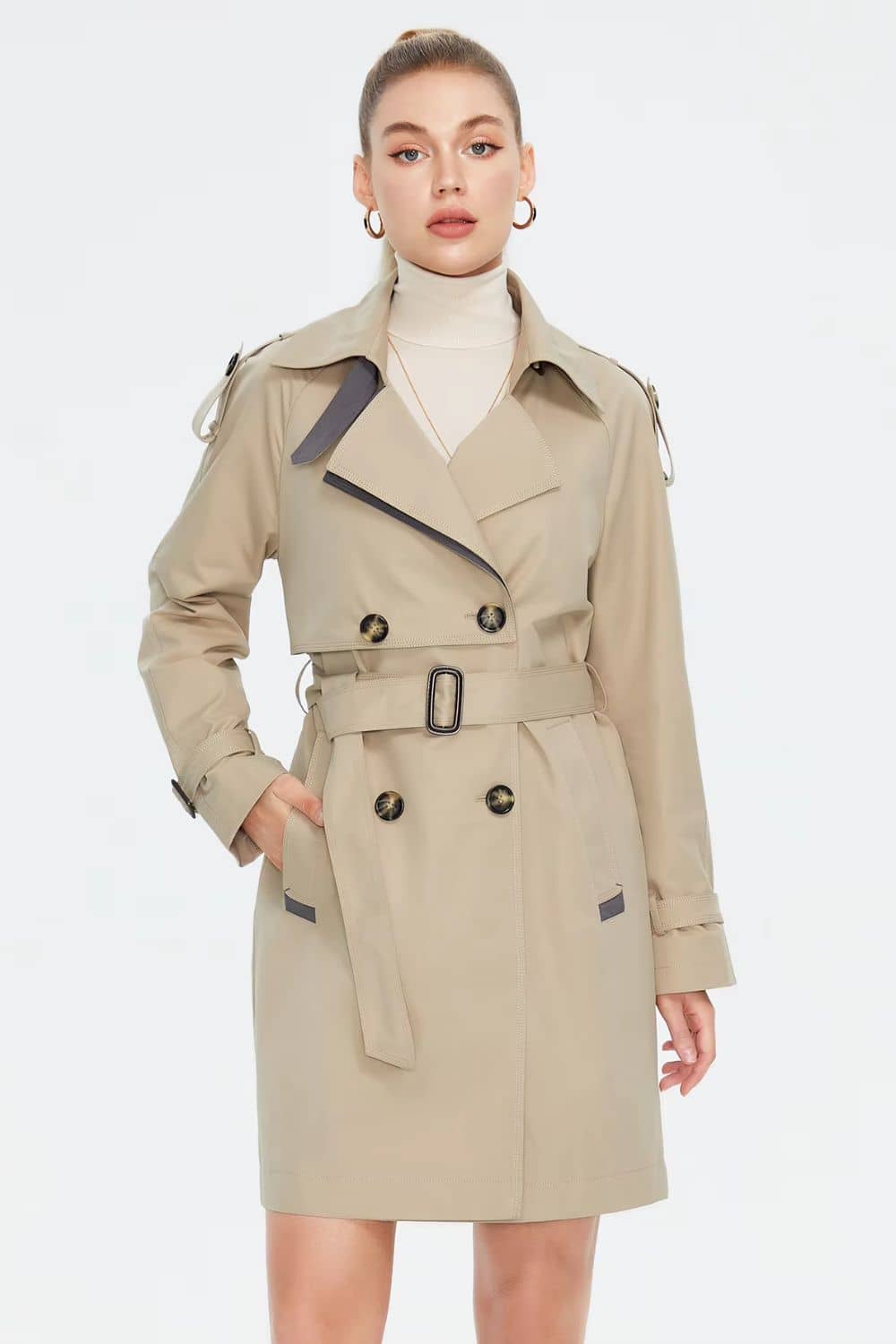 Abrigo Trench Milana con Cinturón