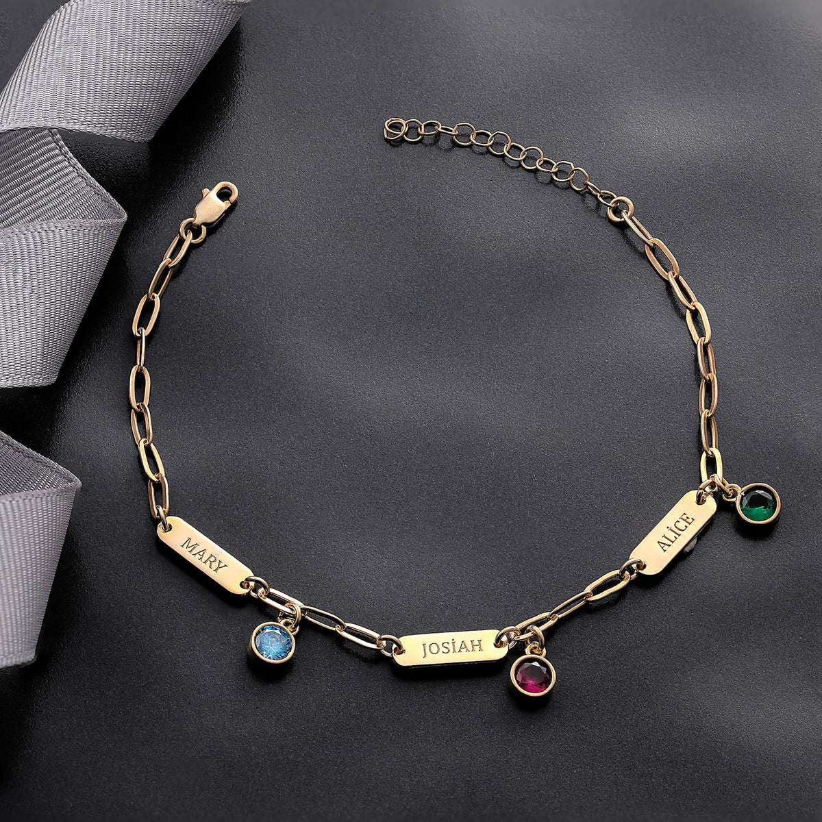 birthstone bracelet gold