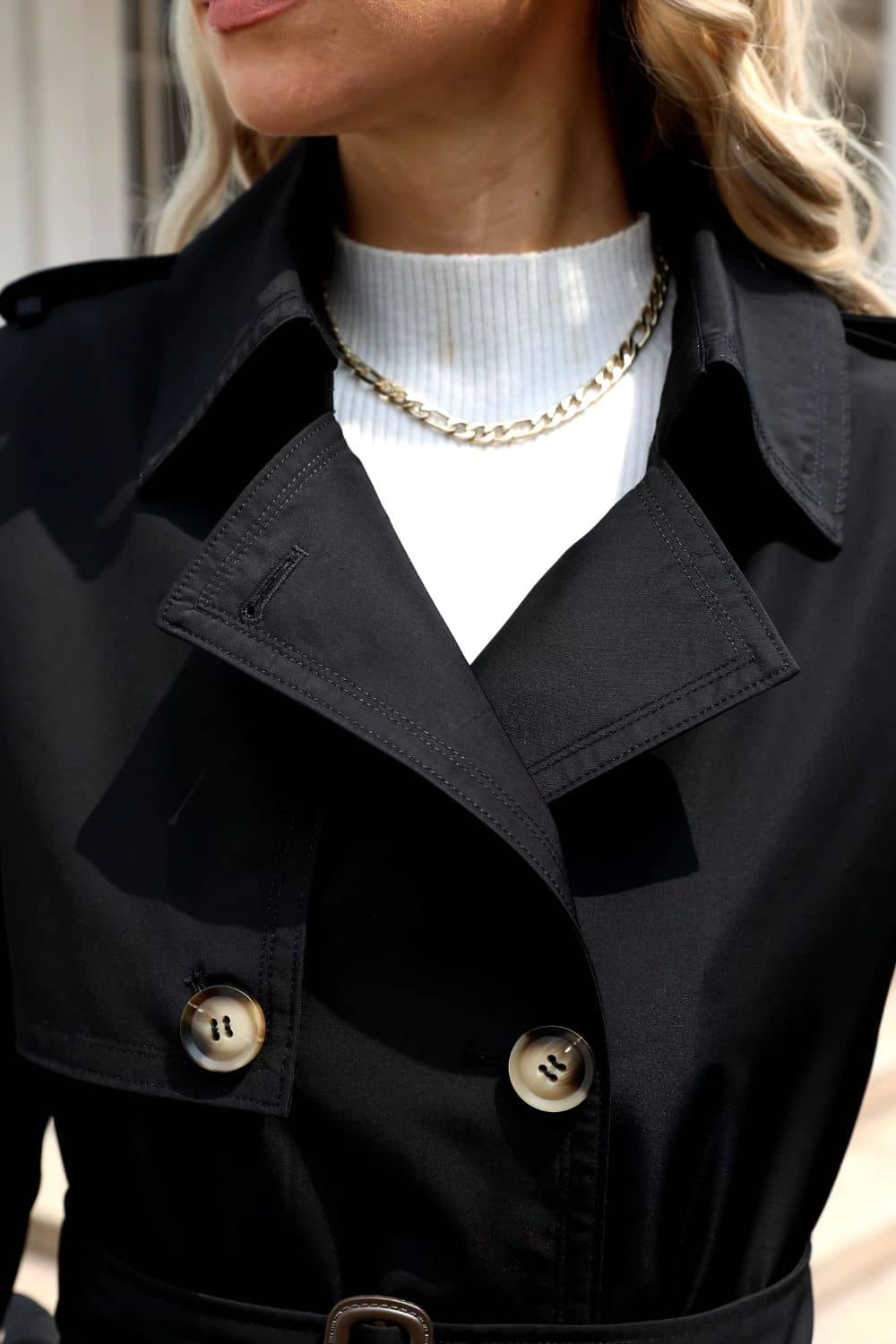 Trench-coat long ajusté