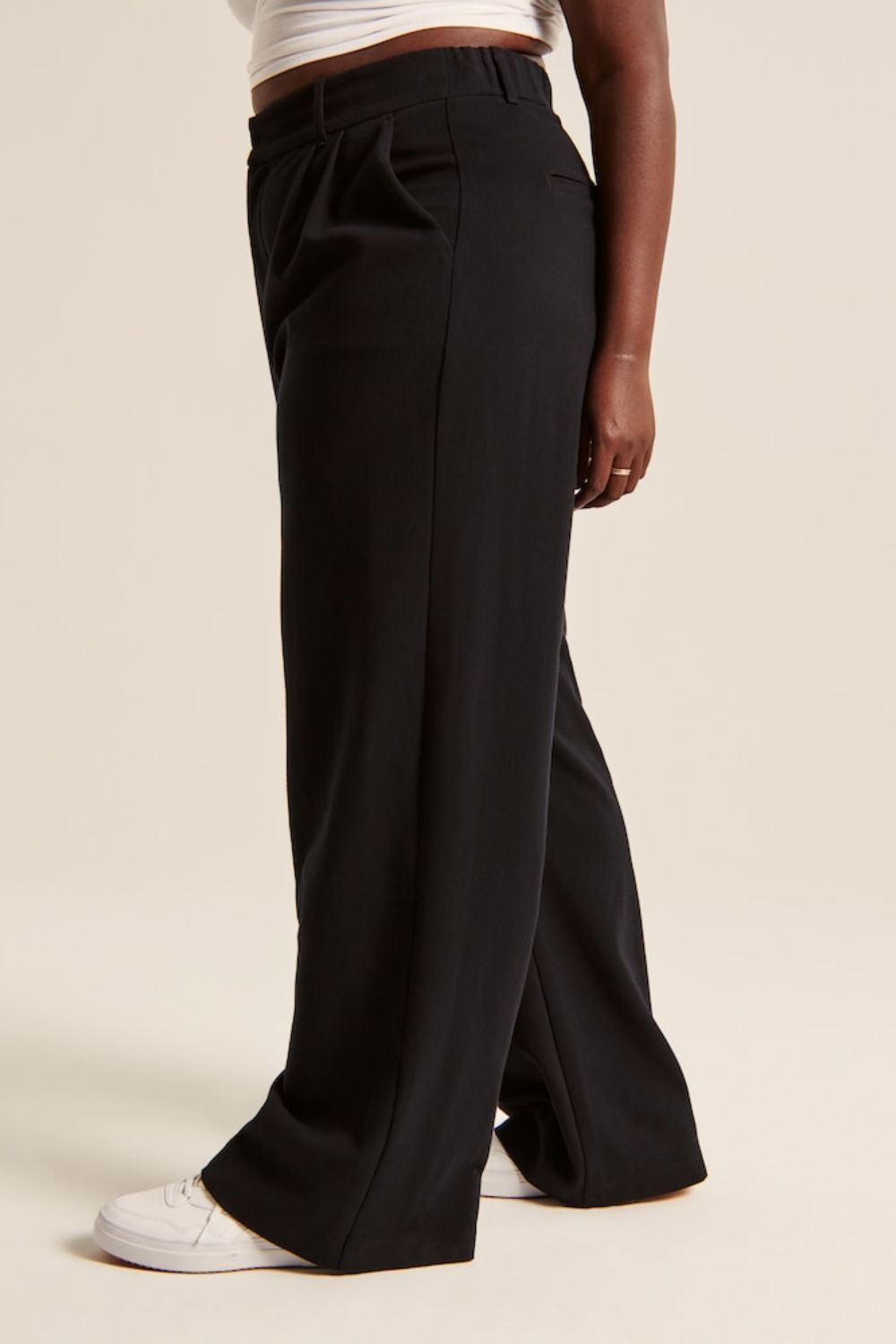 black high waisted wide leg pants
