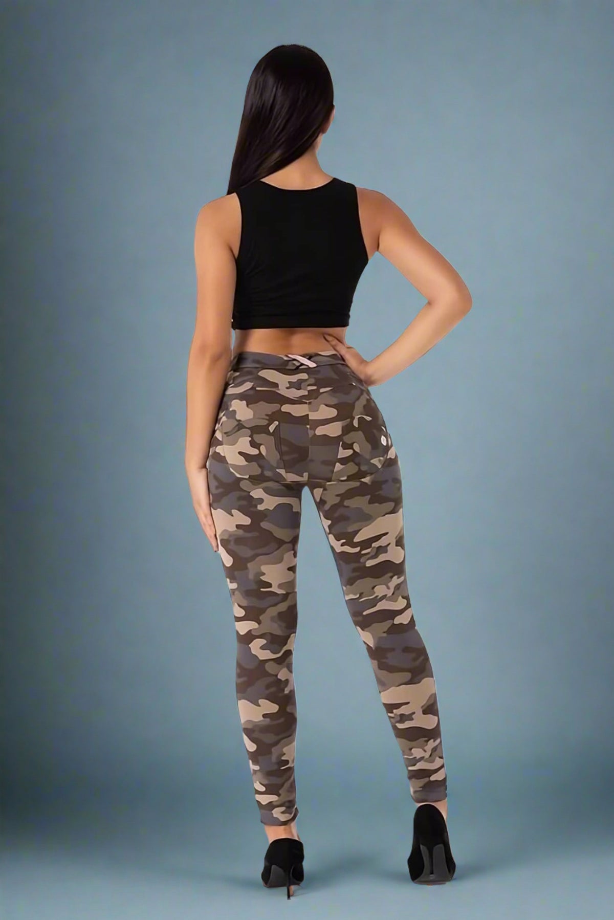 High-Rise Camouflage Skinny Jeans
