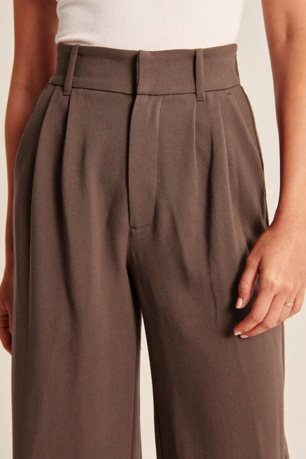 chocolate brown high waisted pants