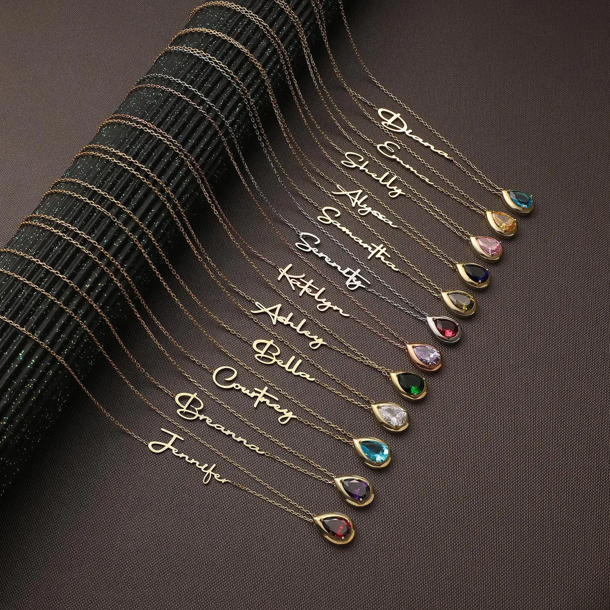 Christmas Gift for Girlfriend -  Birthstone Name Necklace