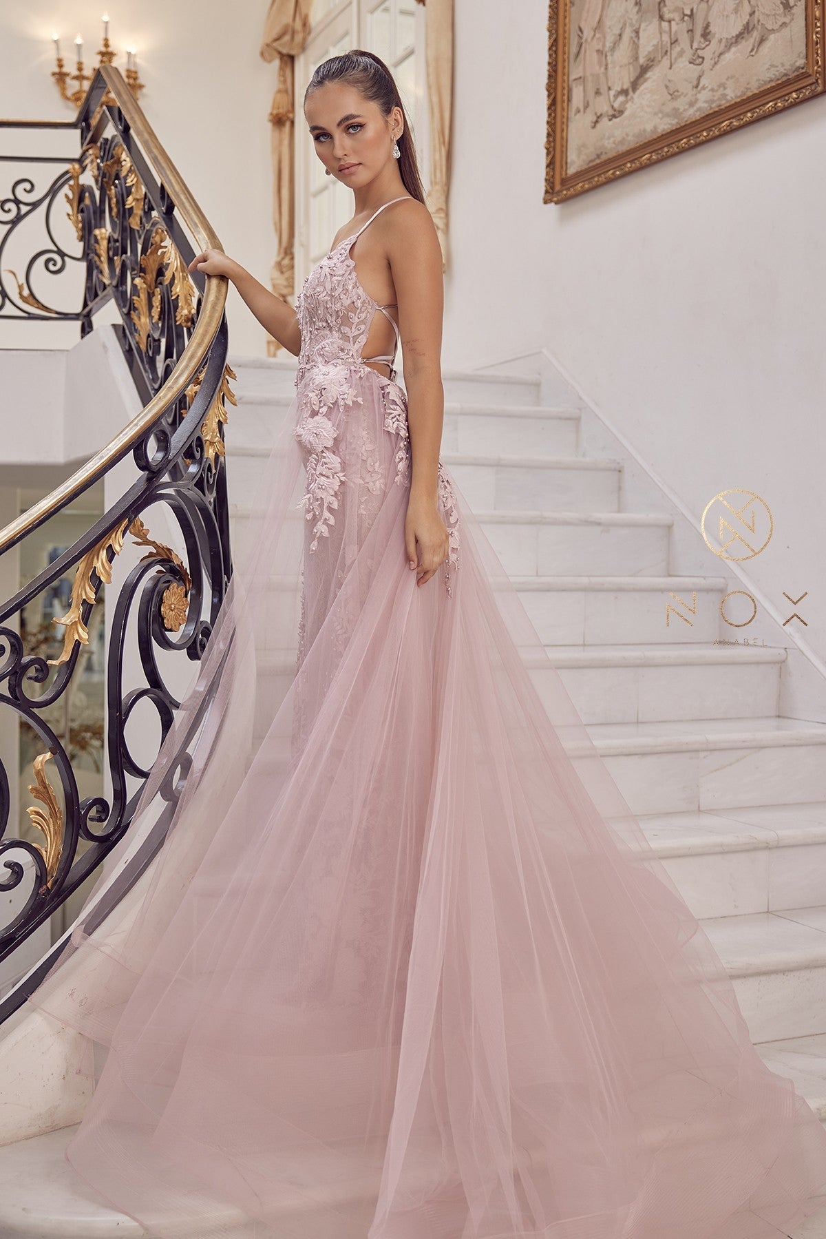 mermaid blush wedding dress