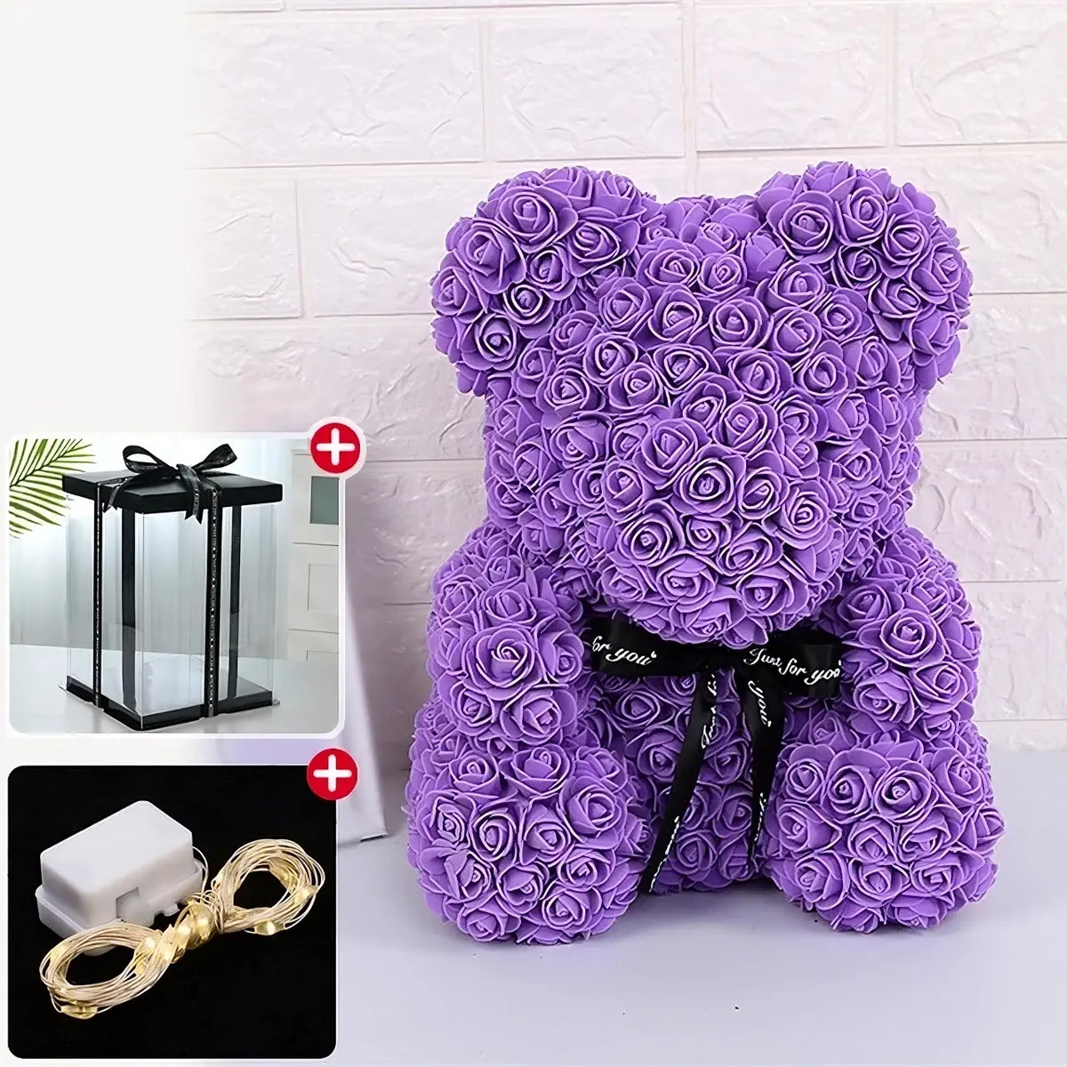 purple rose bear