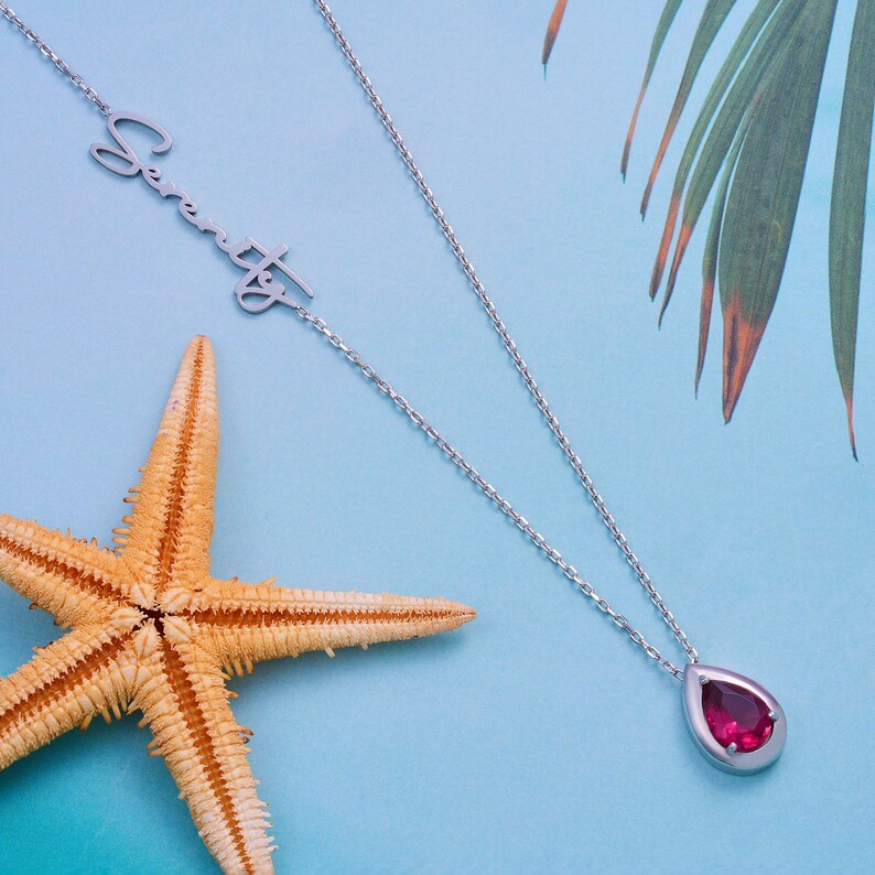 ruby birthstone necklace