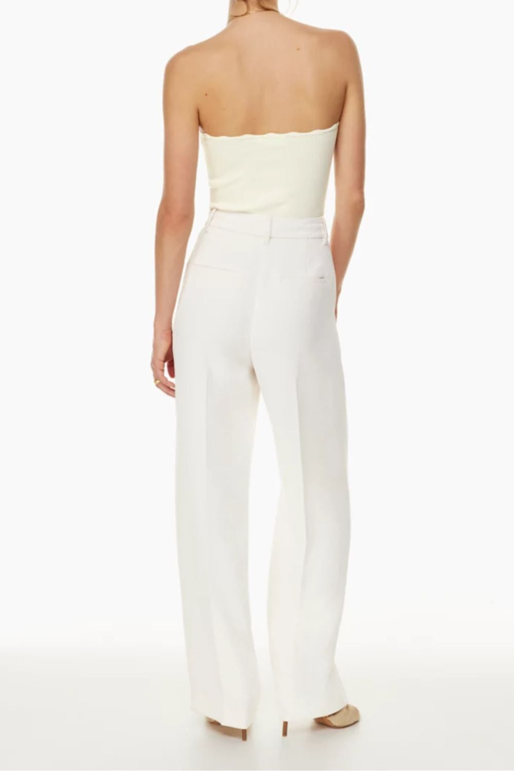 High-Waisted Wide Leg Pants - White