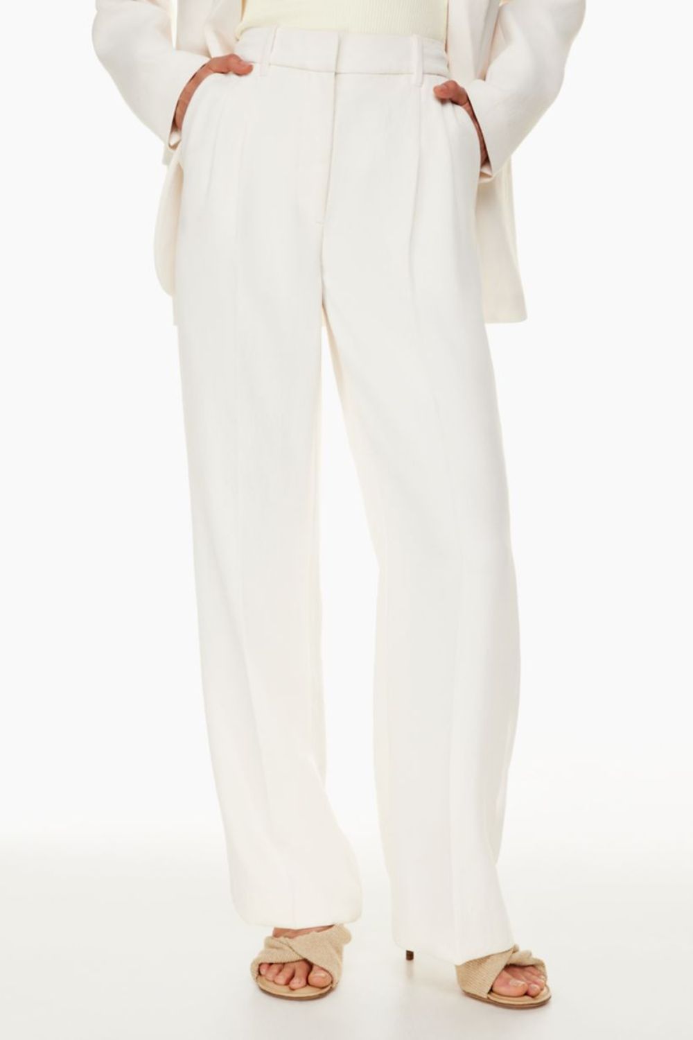 High-Waisted Wide Leg Pants - White
