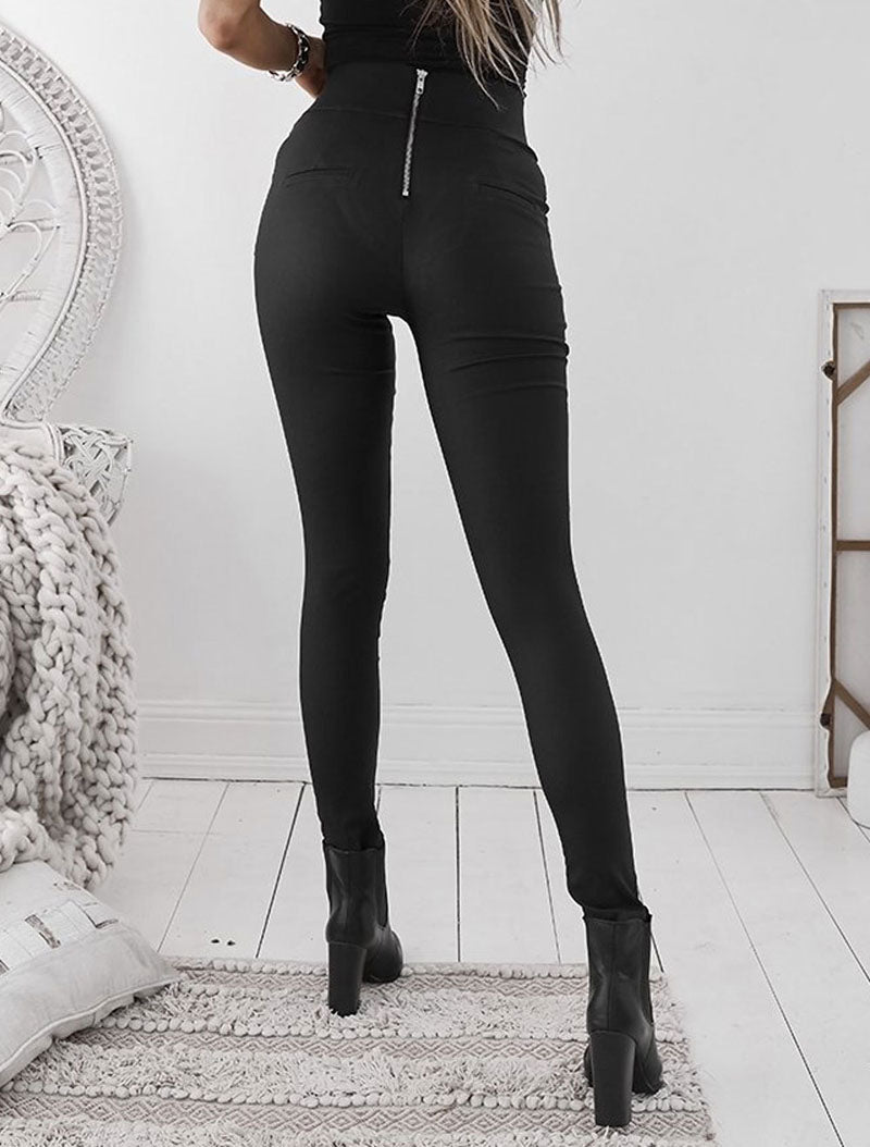 Vivace Black Vegan Leather Leggings