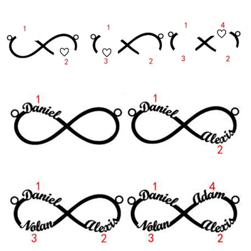 Braccialetto con nome Infinity Love