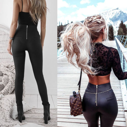 Vivace Black Vegan Leather Leggings