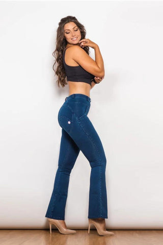 Butt Lifting Mid Rise Bootcut Jeans