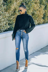 tummy control jeans cropped