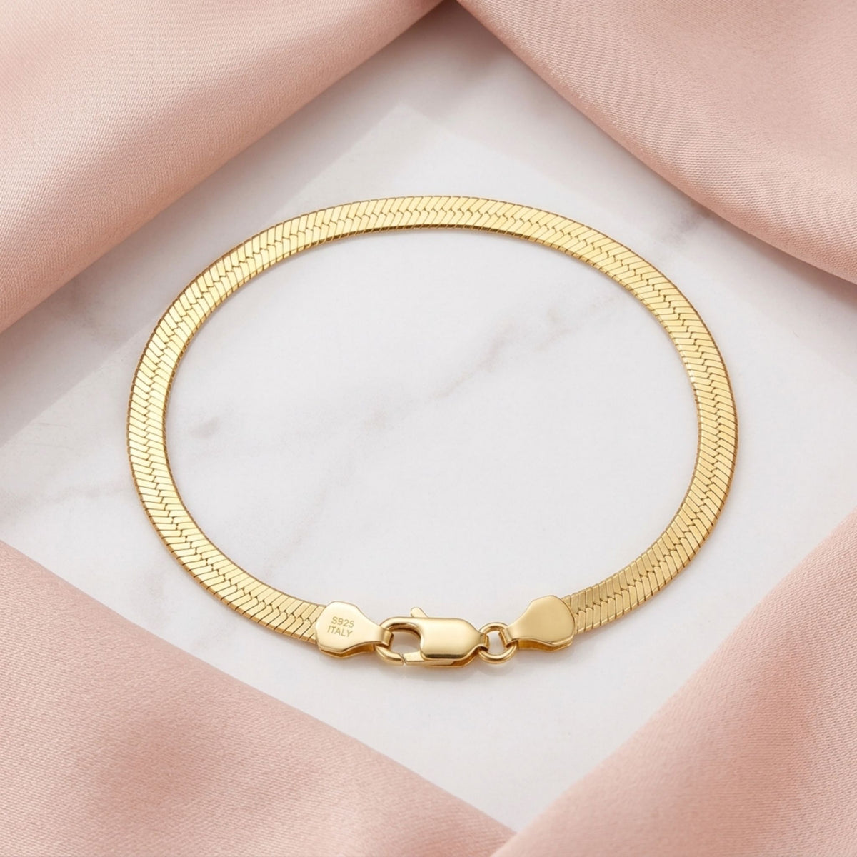 Gold Herringbone Bracelet