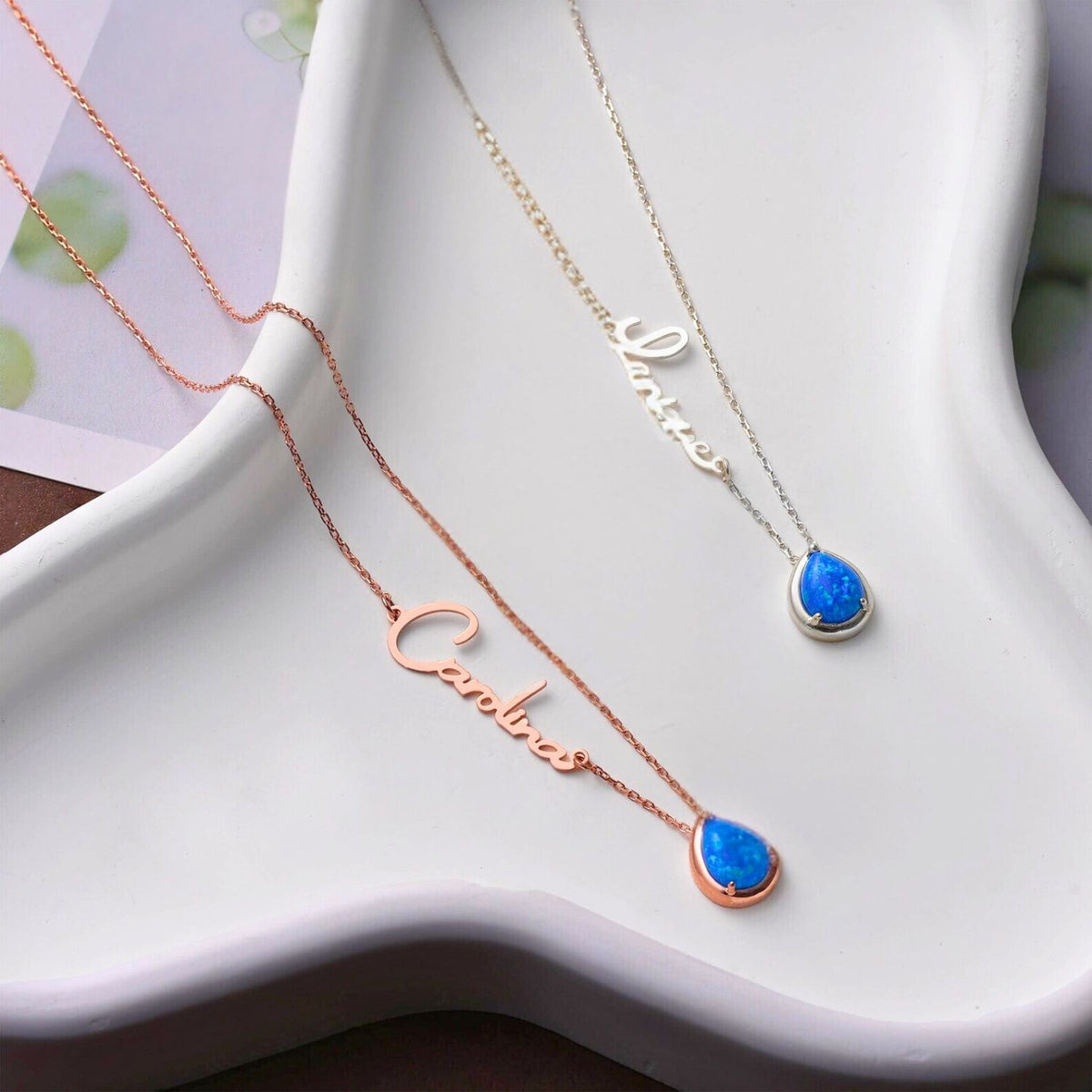 Opal Birthstone Necklace
