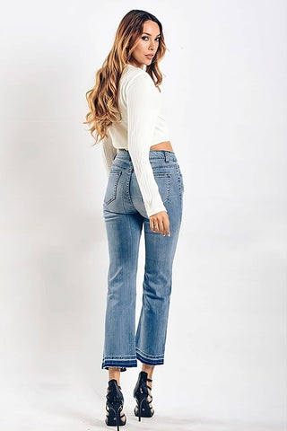 High Rise Crop Mom Jeans