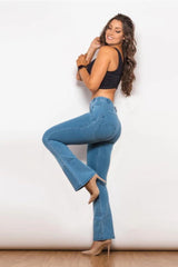 Butt Lifting Mid Rise Bootcut Jeans