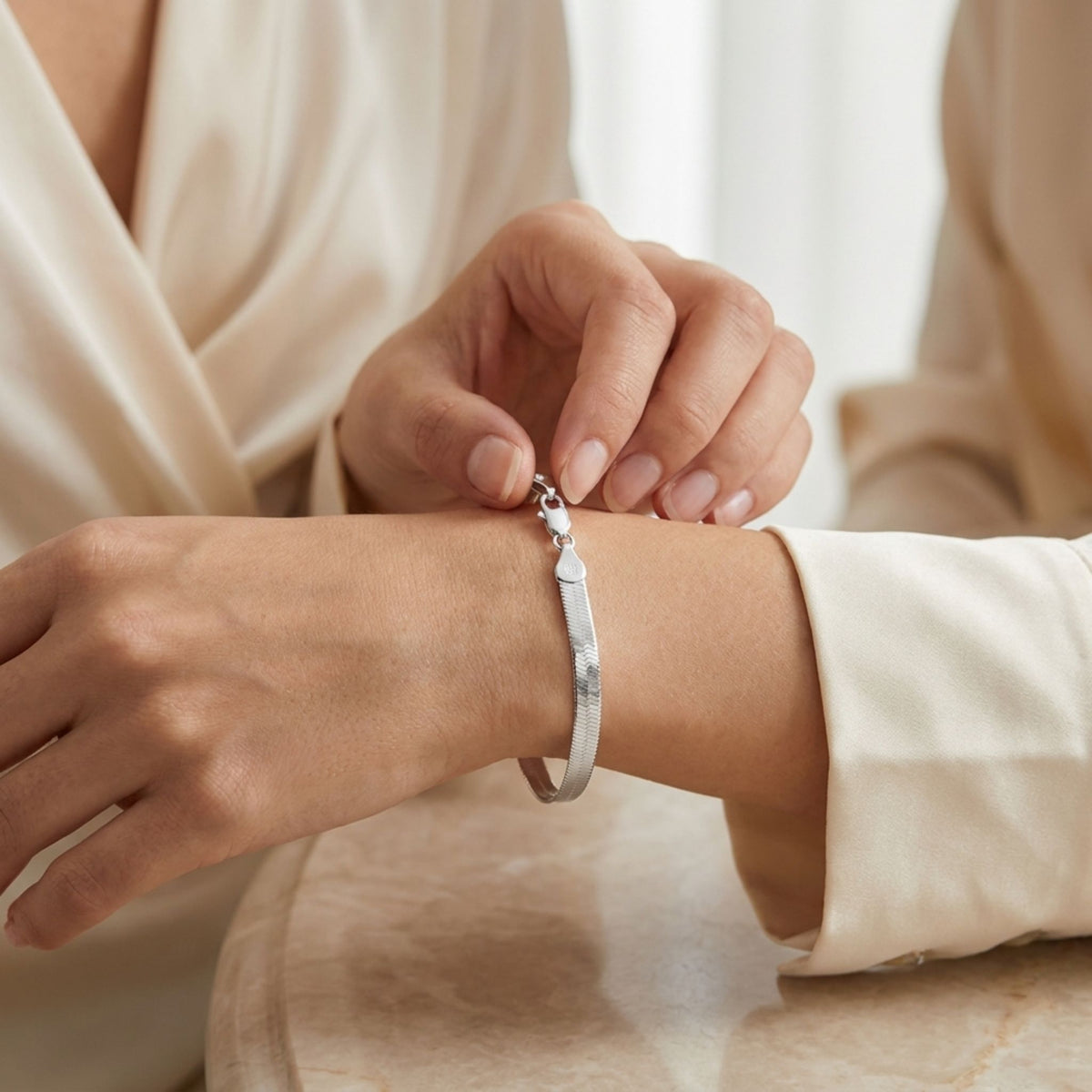 Gold Herringbone Bracelet