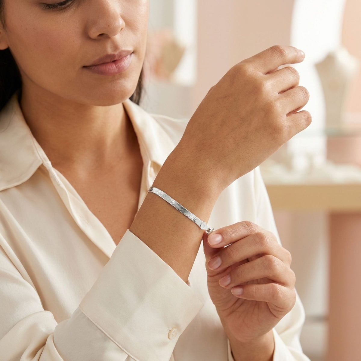 Gold Herringbone Bracelet