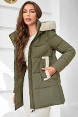 Quilted Puffer Jacket with Hood