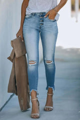 skinny jeans with frayed hem