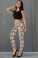 High-Rise Camo Skinny Jeans