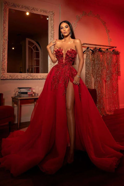 Lady in Red Organza Embroidered Gown – StyleMissus
