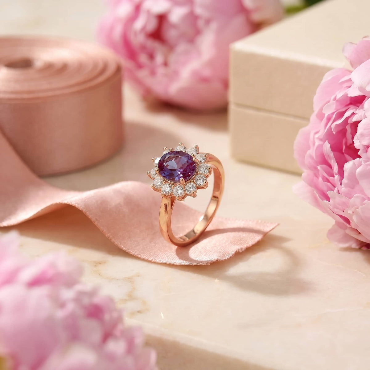 Bague en alexandrite taille ovale