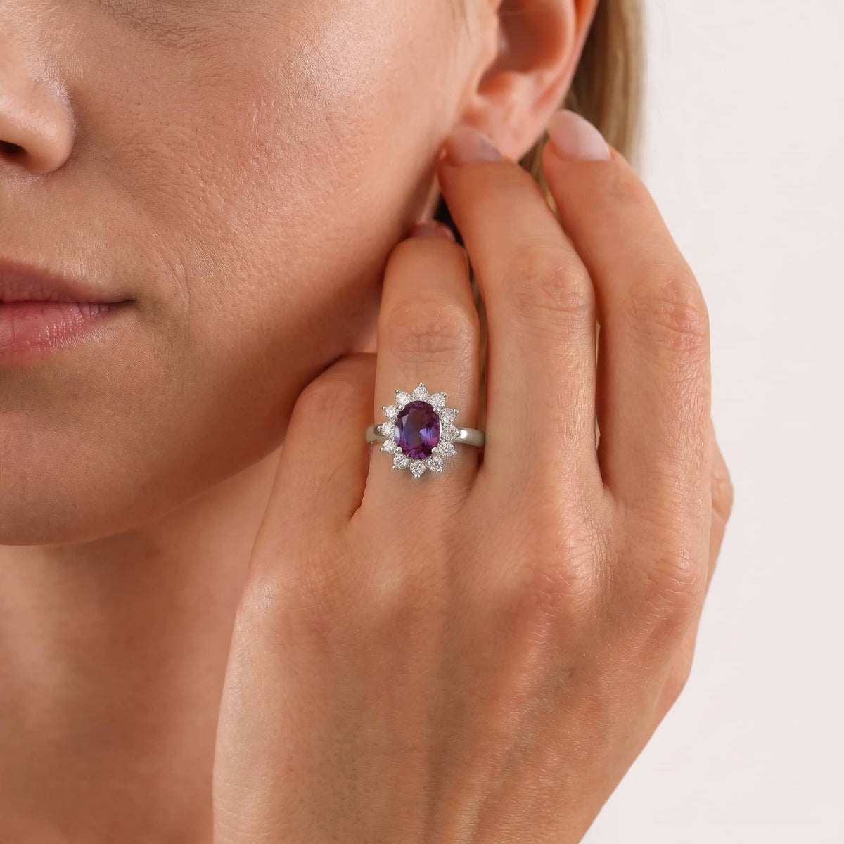 Bague en alexandrite taille ovale