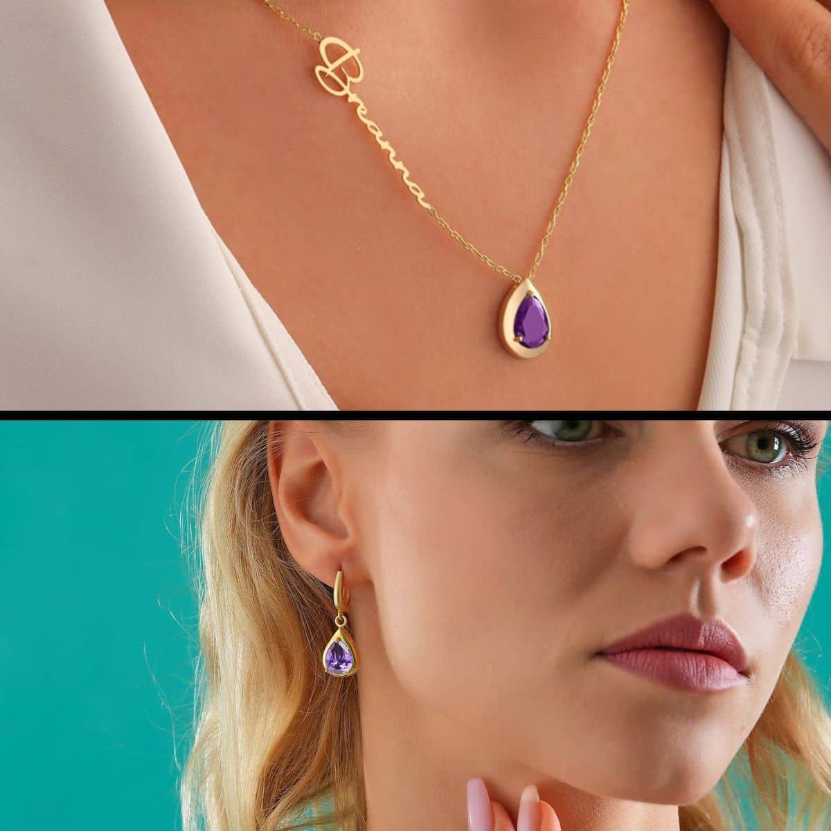 Birthstone Name Necklace