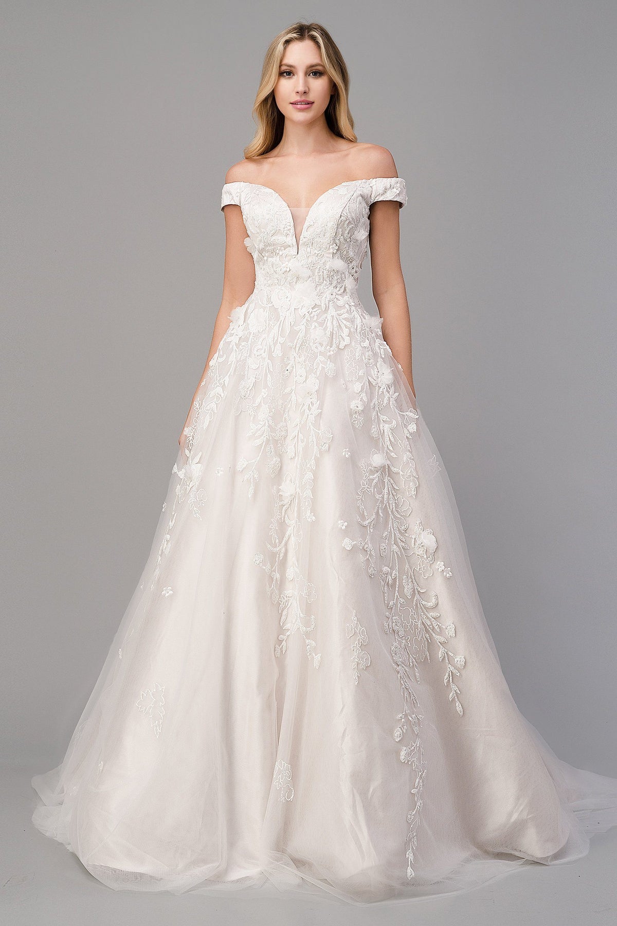 ball gown wedding dress off the shoulder