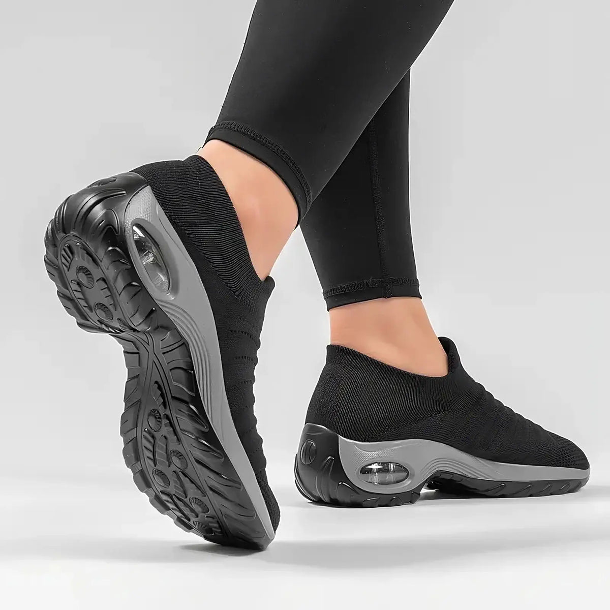 black orthopedic sneakers women