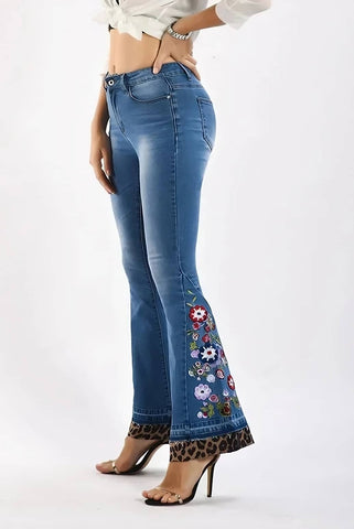 bootcut jeans embroidered