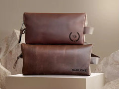 Custom Leather Toiletry Bag