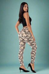 High-Rise Camo Skinny Jeans