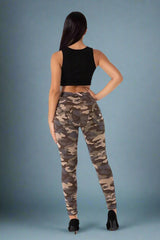 High-Rise Camo Skinny Jeans