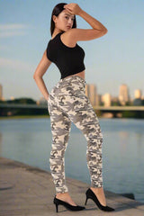 High-Rise Camo Skinny Jeans