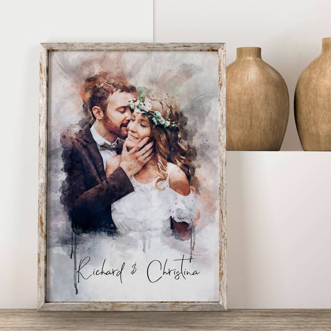 Custom Couple Watercolor Portrait