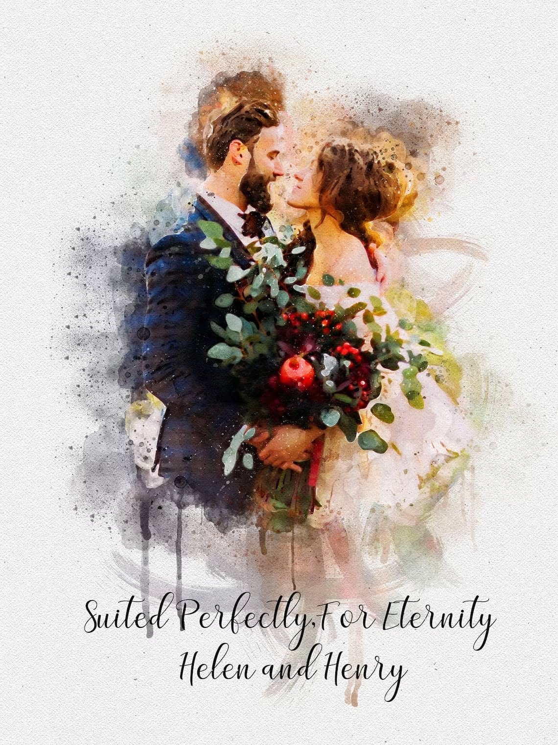 Custom Couple Watercolor Portrait