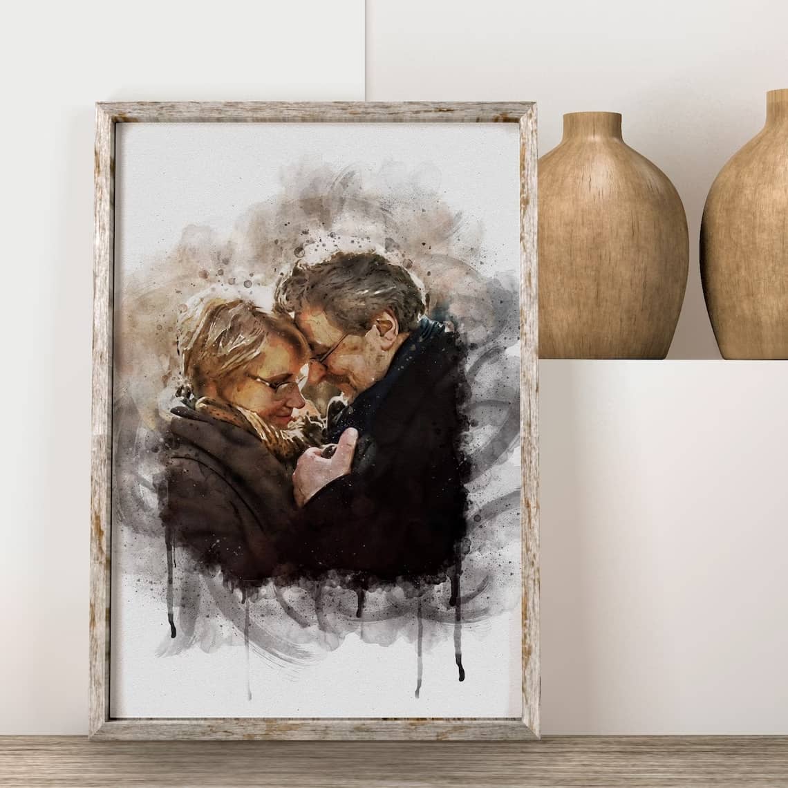 Custom Couple Watercolor Portrait