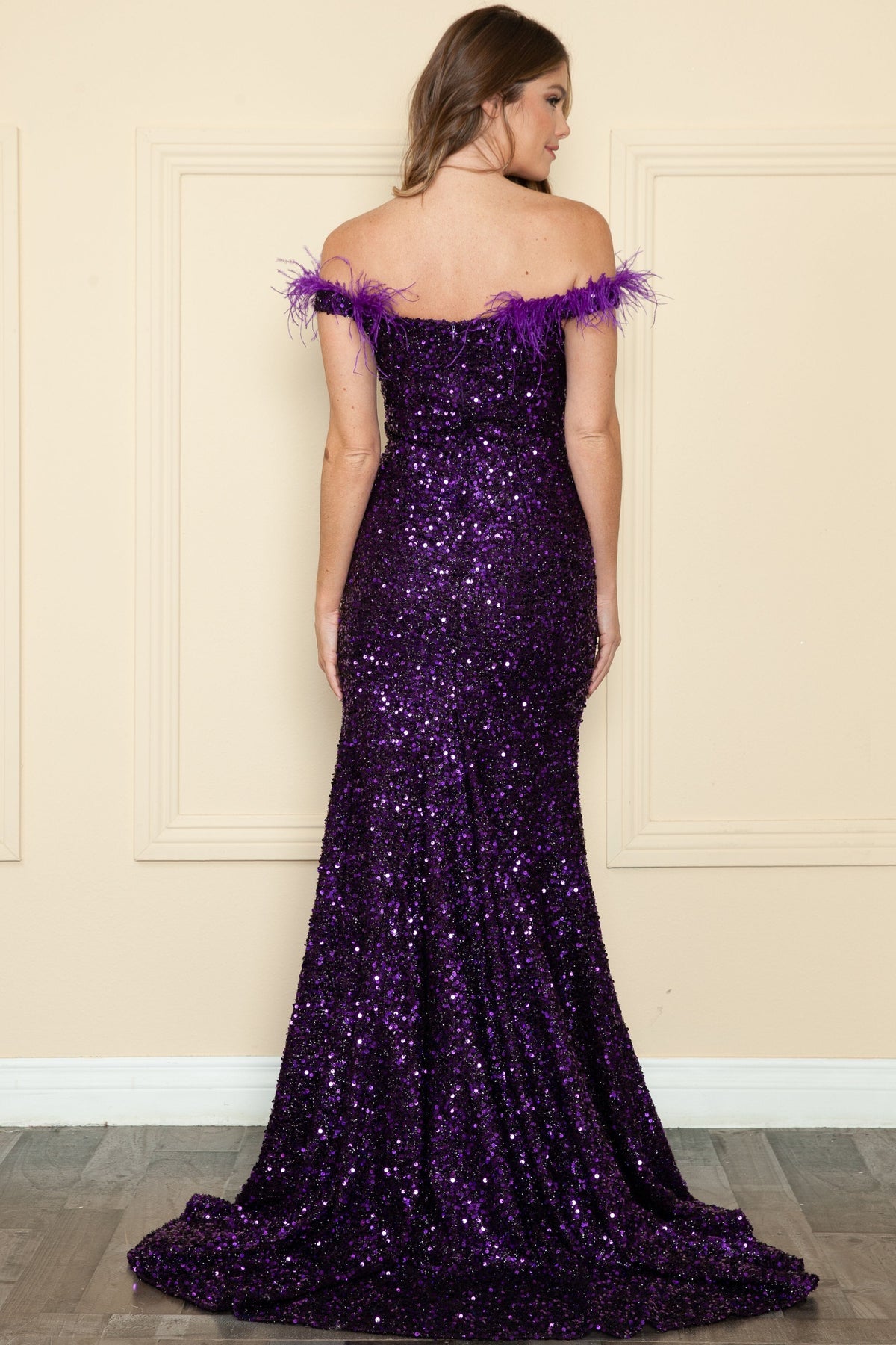 purple off the shoulder sequin dress Purple Sequin Off Shoulder Mermaid Prom Dresses Evening Gown jkprom