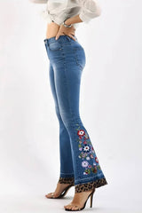 Embroidered Flare Jeans