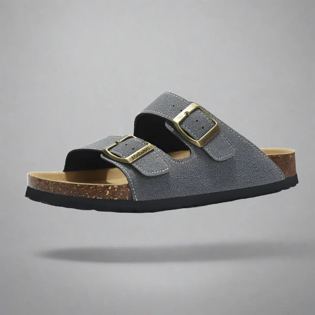 gray birkenstocks
