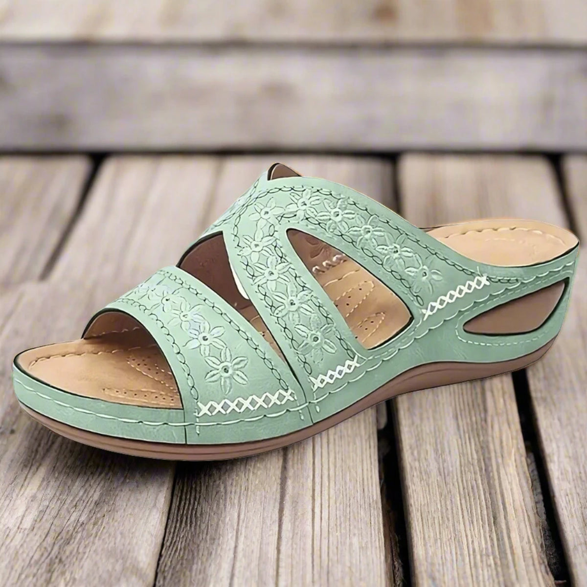 green sandals for women