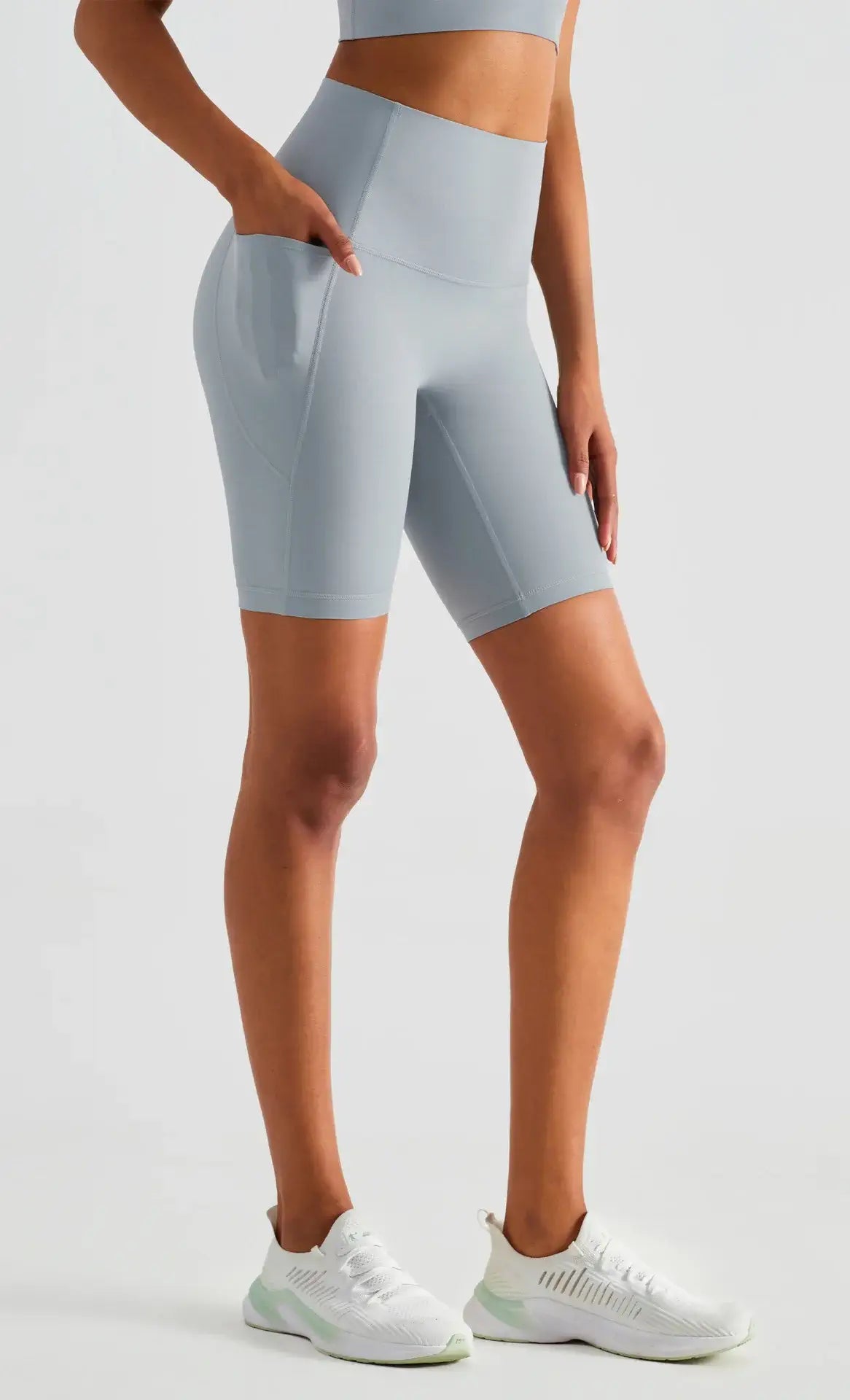 grey womens biker shorts